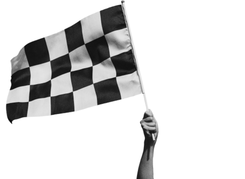 Punkt 5: Kanalstrategie. Die Zahl fünf und eine Rennflagge.