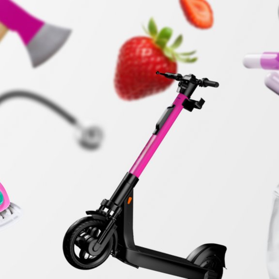 Our Head of Creative Briana Bolger-Schuth will tell you what a Health Brand is. Collage of stethoscope, axe, strawberry, tablets, smartphone, hand, razor, e-scooter and a white longsleeve