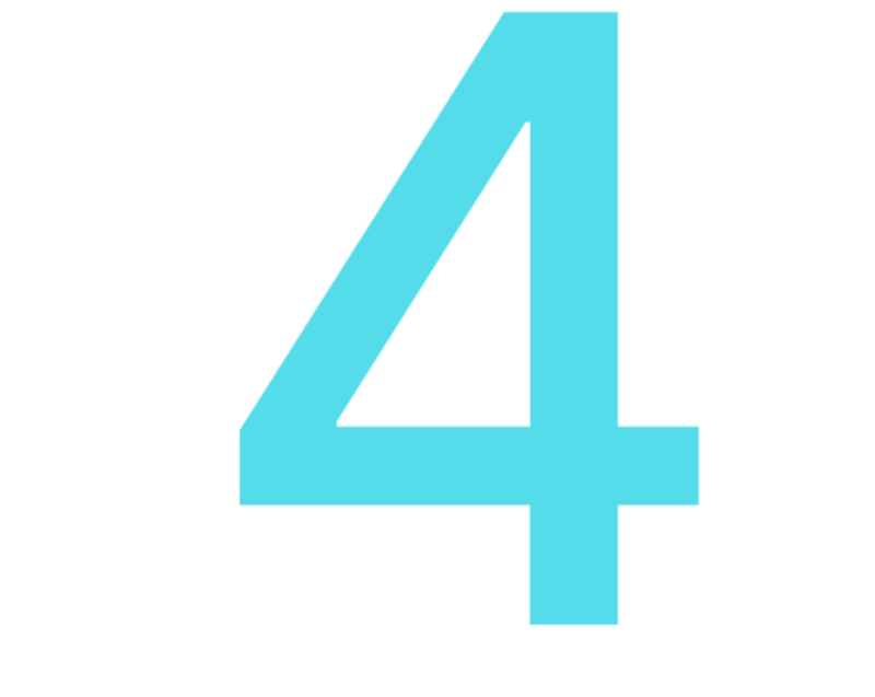 Die Zahl vier und  Ortsschilder, die in verschiedene Richtungen zeigen.