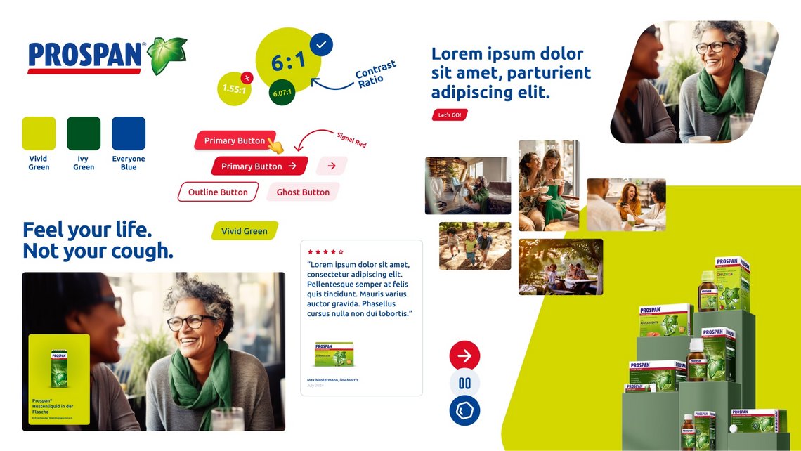 Design Moodboard - Digital Fit der neuen globalen Corporate Identity von Prospan