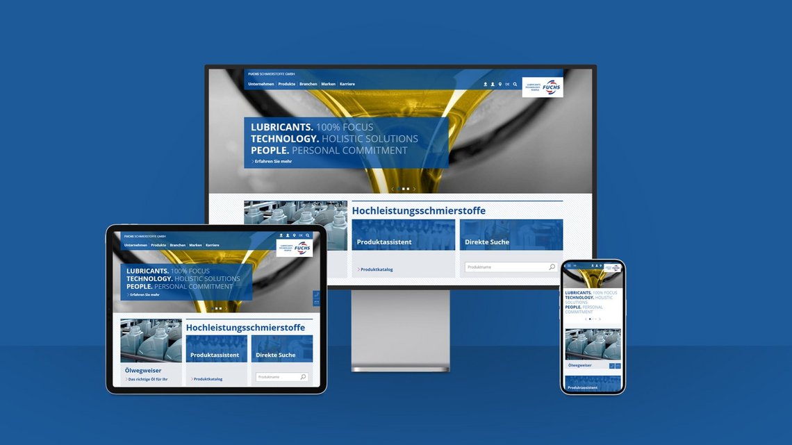 made by cyperfection: globale FUCHS Corporate Website FUCHS Website auf verschiedenen Devices