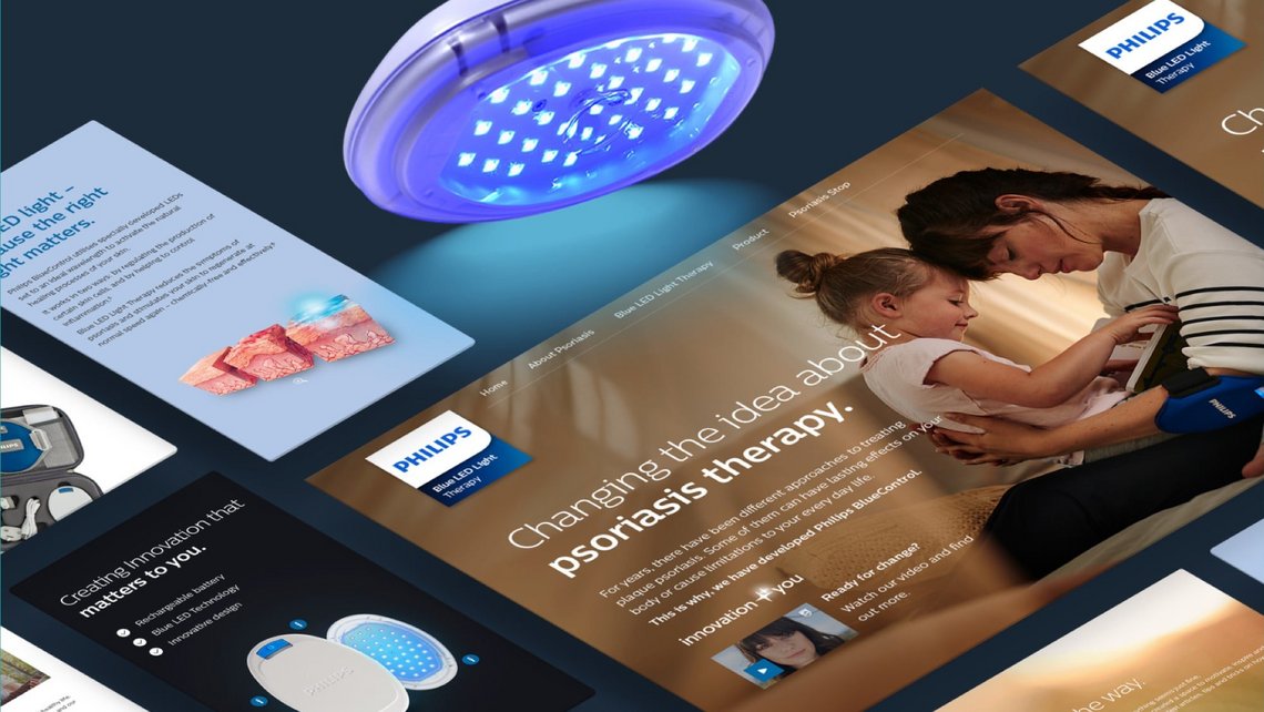 Philips BlueControl: Collage aus Contents und Produkt