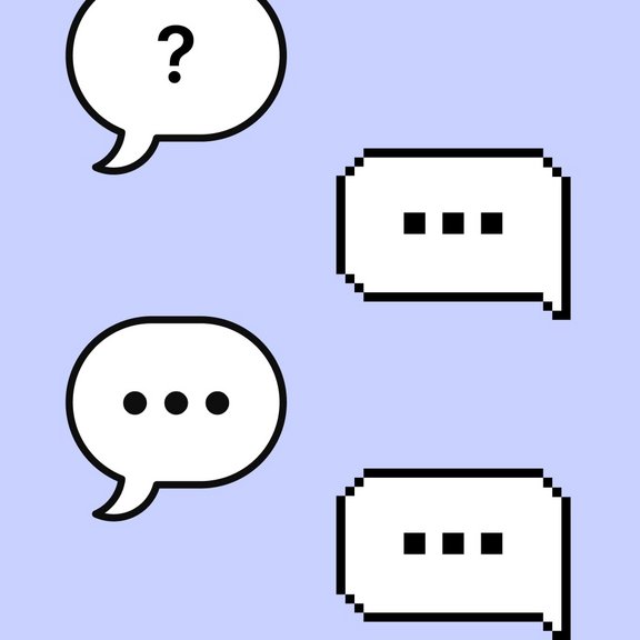 Verschiedene Sprechblasen auf blauem Hintergrund