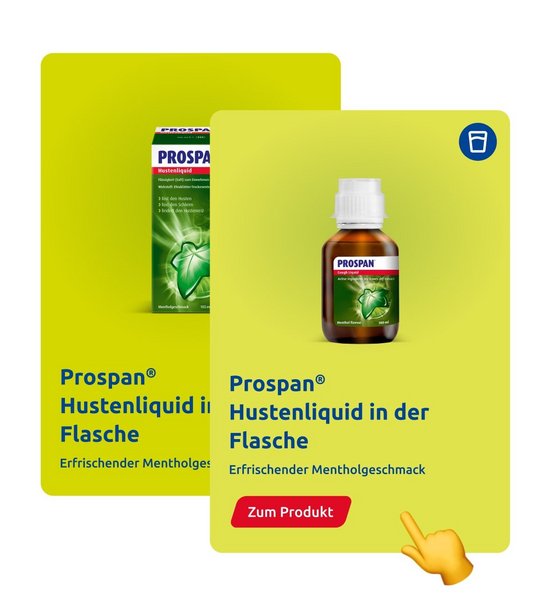 Produktteaser im neuen CI der globalen Prospan Website
