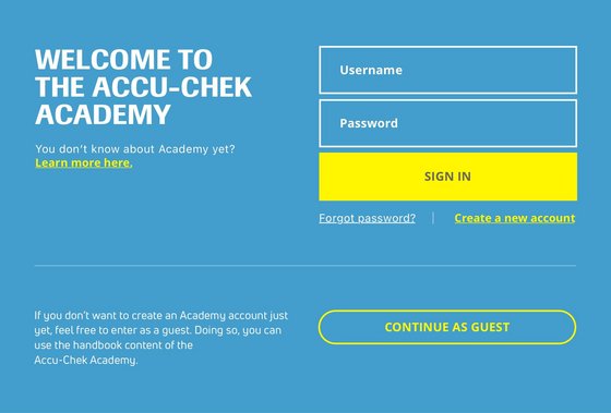 Login der Accu-Chek Academy