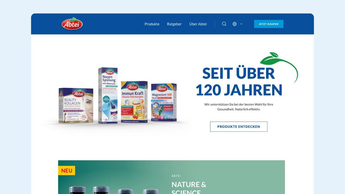 Neuer digitaler Auftritt von Abtei