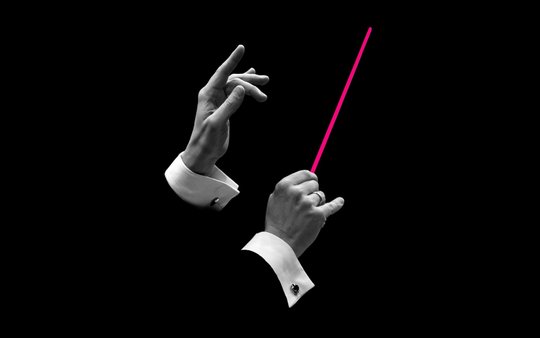 Hände eines Dirigenten