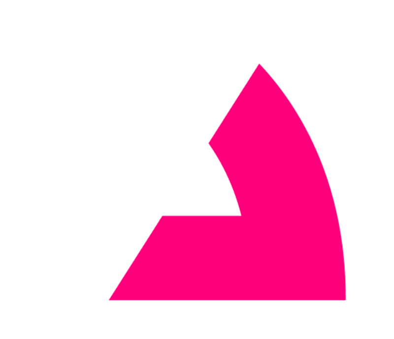 Ein rosafarbenes Dreieck.